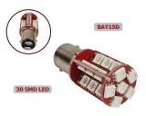 Autós LED izzó BAY15D, 30SMD LED-es, Piros, MM-BAY15-30SMD5050P