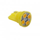 Autós Led T10 helyzetjelző, index világítás, 4 Led, 40 Lumen, 1W, sárga. Life Light Led 2 év garancia!