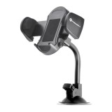 Autós mobiltelefon tartó, szellőzőnyílásra helyezhető, tapadókorongos, 17cm hosszú, fekete, Forcell Oval