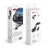 Autós mobiltelefon tartó, szélvédőre, műszerfalra, szellőzőnyílásra helyezhető, mágneses, fekete, Forcell F-Grip MagFlex