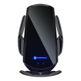 Autós mobiltelefon tartó, vezeték nélküli töltő, automata zárós, szellőzőre, szélvédőre helyezhető, 15W, fekete, Forcell HS1