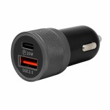 Autós szivargyújtós töltő  USB és USB C porttal