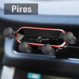 Autós telefontartó szellőzőrácsra - Gravitációs mechanizmus, nyújtott kialakítás, piros színben