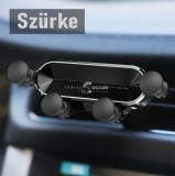 Autós telefontartó szellőzőrácsra - Gravitációs mechanizmus, nyújtott kialakítás, piros színben