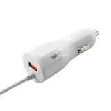 Autós töltő USB bemenettel és beépített Lightning kábellel