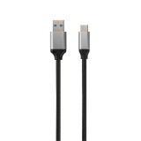 Avax CB301G Steely 1,5m 3A USB A-Type-C gyorstöltő sodorszálas acélszürke adat- és töltőkábel