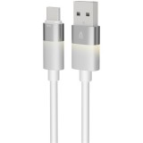 AVAX CB312 GLOWY 18W USB-A - USB-C gyorstöltő kábel, fehér - 1m