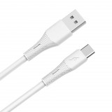 Avax CB3301 18W USB-A – USB-C silicone cable 1,5m White AVAX_CB3301