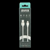 AVAX CB620 CREAMY+ USB Type-A apa - USB Type-C apa Töltőkábel - Fehér/Rózsaarany (1.5m) (AVAX CB620)