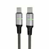 AVAX CB632 Steely LED 60W USB-C gyorstöltő kábel, fonott, fekete