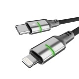 Avax CB637 STEELY LED USB-C - Lightning 3m Black AVAX CB637