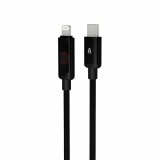 AVAX CB650 PULSEY USB-C - Lightning gyorstöltő kábel, 27W, fonott, 0.5m, szürke