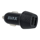 Avax CC301B Carly 2x USB-A Autós töltő - Fekete (12W) (AVAX CC301B)