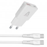 Avax CH6413 GaN charger with USBC-C cable White AVAX CH6413