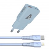 Avax CH6416 GaN charger with USBC-C to Lightning cable Blue AVAX CH6416