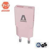 AVAX CH641P NANO SLIM 30W USB-C (PD3.0)+USB-A (QC3.0) pink hálózati töltő (AVAX CH641P)