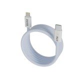 AVAX MAGNETY USB Type-C - Lightning mágneses gyorstöltő kábel, 1.0m, fonott, világoskék - CB611LB