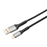 AVAX Steely USB-A - Lightning gyorstöltő kábel, 1.5m, 20 W, acélszürke - CB401G