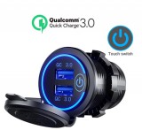 AVC Beépíthető USB töltő kék világítással