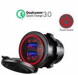 AVC Beépíthető USB töltő piros világítással