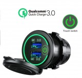 AVC Beépíthető USB töltő zöld világítással