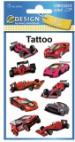 AVERY Tetoválás matrica szett, piros versenyautók, 7,5x12cm