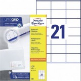 Avery Zweckform Avery-Zweckform 3481 70 x 41 mm Papír Fehér 2100 db Véglegesen tapadó Univerzális etikett Tinta, Lézer, Másolat 100 lap DIN A4 (3481)