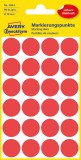 Avery Zweckform No. 3004 piros színű, 18 mm átmérőjű, öntapadó jelölő címke (jelölő pötty, jelölő pont) permanens ragasztóval - kiszerelés: 96 címke / csomag, 4 ív / csomag