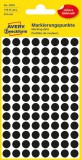 Avery Zweckform No. 3009 fekete színű, 8 mm átmérőjű, öntapadó jelölő címke (jelölő pötty, jelölő pont) permanens ragasztóval - kiszerelés: 416 címke / csomag, 4 ív / csomag