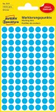 Avery Zweckform No. 3011 kék színű, 8 mm átmérőjű, öntapadó jelölő címke (jelölő pötty, jelölő pont) permanens ragasztóval - kiszerelés: 416 címke / csomag, 4 ív / csomag