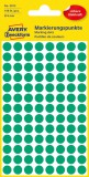 Avery Zweckform No. 3012 zöld színű, 8 mm átmérőjű, öntapadó jelölő címke (jelölő pötty, jelölő pont) permanens ragasztóval - kiszerelés: 416 címke / csomag, 4 ív / csomag