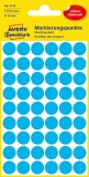 Avery Zweckform No. 3142 kék színű, 12 mm átmérőjű, öntapadó jelölő címke (jelölő pötty, jelölő pont) permanens ragasztóval - kiszerelés: 270 címke / csomag, 5 ív / csomag