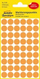 Avery Zweckform No. 3148 neon narancssárga színű, 12 mm átmérőjű, öntapadó jelölő címke (jelölő pötty, jelölő pont) permanens ragasztóval - kiszerelés: 270 címke / csomag, 5 ív / csomag
