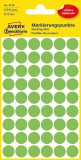 Avery Zweckform No. 3149 neon zöld színű, 12 mm átmérőjű, öntapadó jelölő címke (jelölő pötty, jelölő pont) permanens ragasztóval - kiszerelés: 270 címke / csomag, 5 ív / csomag