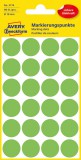 Avery Zweckform No. 3174 neon zöld színű, 18 mm átmérőjű, öntapadó jelölő címke (jelölő pötty, jelölő pont) permanens ragasztóval - kiszerelés: 96 címke / csomag, 4 ív / csomag