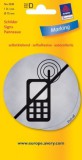 Avery Zweckform No. 3228 öntapadó 75 mm átmérőjű ezüst színű információs matrica Mobiltelefon használata tilos! piktogrammal - 1 etikett címke / csomag - 1 ív / csomag (Avery 3228)