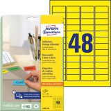Avery Zweckform No. L6041-20 sárga színű 45,7 x 21,2 mm méretű, univerzálisan nyomtatható, öntapadós etikett címke, visszaszedhető ragasztóval A4-es íven - kiszerelés: 960 címke / 20 ív