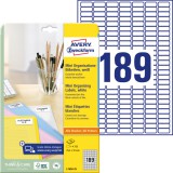 Avery Zweckform No. L7658-25 fehér színű 25,4 x 10 mm méretű, univerzálisan nyomtatható, öntapadós jelölő címke, permanens ragasztóval A4-es íven - kiszerelés: 4725 címke / 25 ív