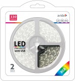 avide led szalag bliszter 5v 7,2w 2m, 30led smd5050 rgb