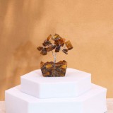 AW Mini ásvány szerencsefa orgonit alapon - Tigrisszem (15 kő)