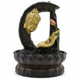 AW Szoba szökőkút - 30cm - Arany Buddha és lótusz