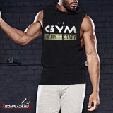 Awdis Gym is my therapy- kapucnis ujjatlan póló (fekete)