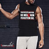 Awdis Testépítő vagyok, de még nem fejeztem be - kapucnis ujjatlan póló (fekete)