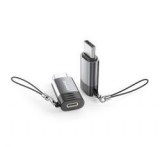 Awei A12 adapter (lightning aljzat - Type-C, adatátvitel és töltés, OTG) VILÁGOSSZÜRKE