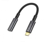 Awei adapter kábel (Type-C aljzat - Type-C, 15cm) FEKETE