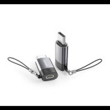 Awei adapter (lightning aljzat - Type-C, adatátvitel és töltés, OTG) VILÁGOSSZÜRKE (A12) (A12)