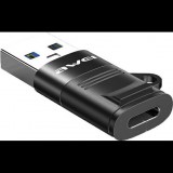 Awei CL-13 adapter (USB - Type-C aljzat, adatátvitel és töltés, OTG) FEKETE (CL-13_B) (AWEI084BLK)