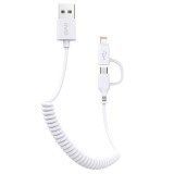 AWEI CL-53 2 in 1 USB - micro USB/Lightning cable 1m White MG-AWECL53-01