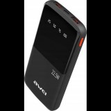 Awei P10K Vésztöltő 2 Usb+Type-C Aljzat 10000 mAh, Led Kijelző, Fekete (AWE000208)