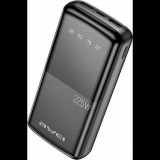 Awei P13K Vésztöltő 2 Usb+Type-C Aljzat 20000 mAh, Led Kijelző, Fekete (AWE000210)